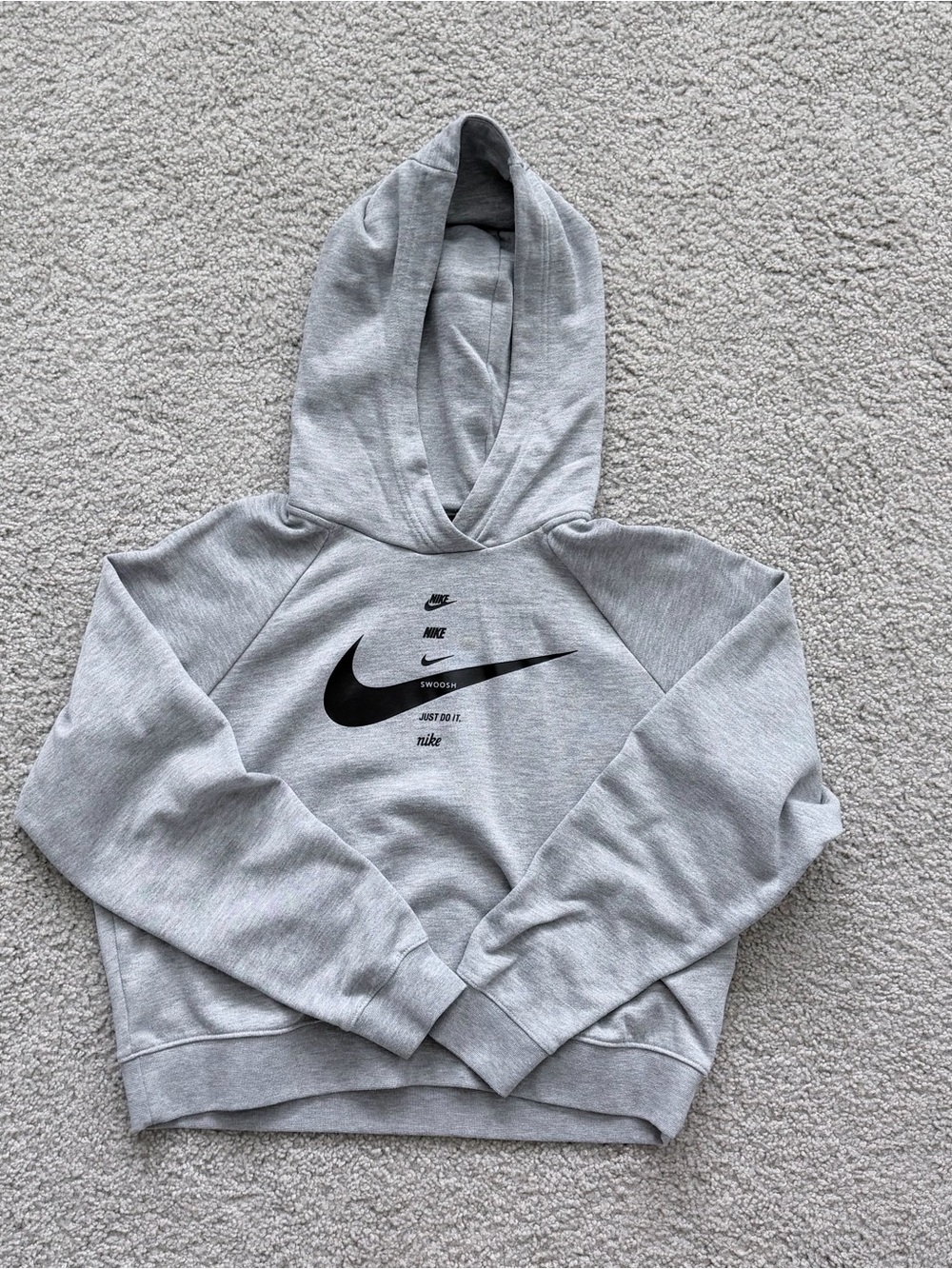 Nike Gray Cropped Hoodie